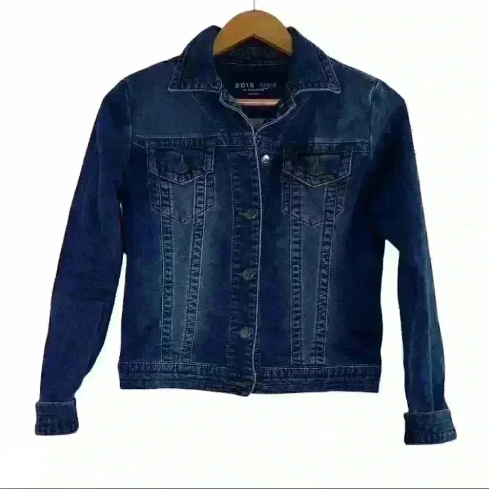 Parasuco medium wash soft stretch denim jacket  small 4/6 classic